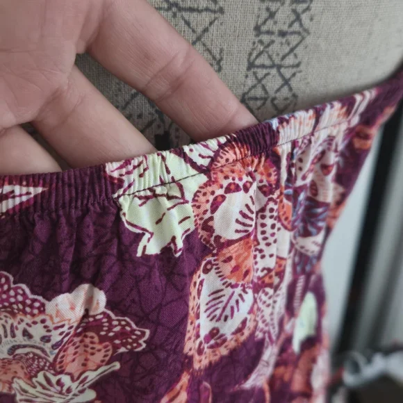 Old Navy Merlot Purple Floral Tiered Sun Dress W/ Pockets !Size Size S Women - Picture 5 of 10